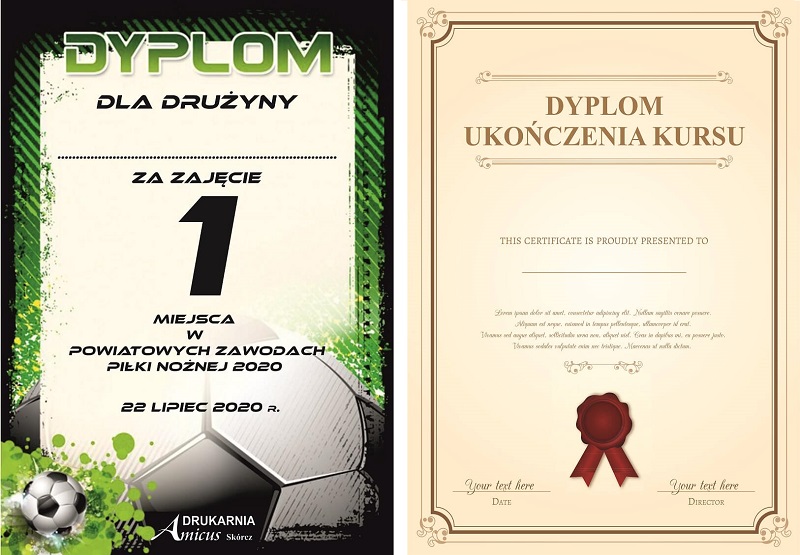 druk dyplomów Amicus